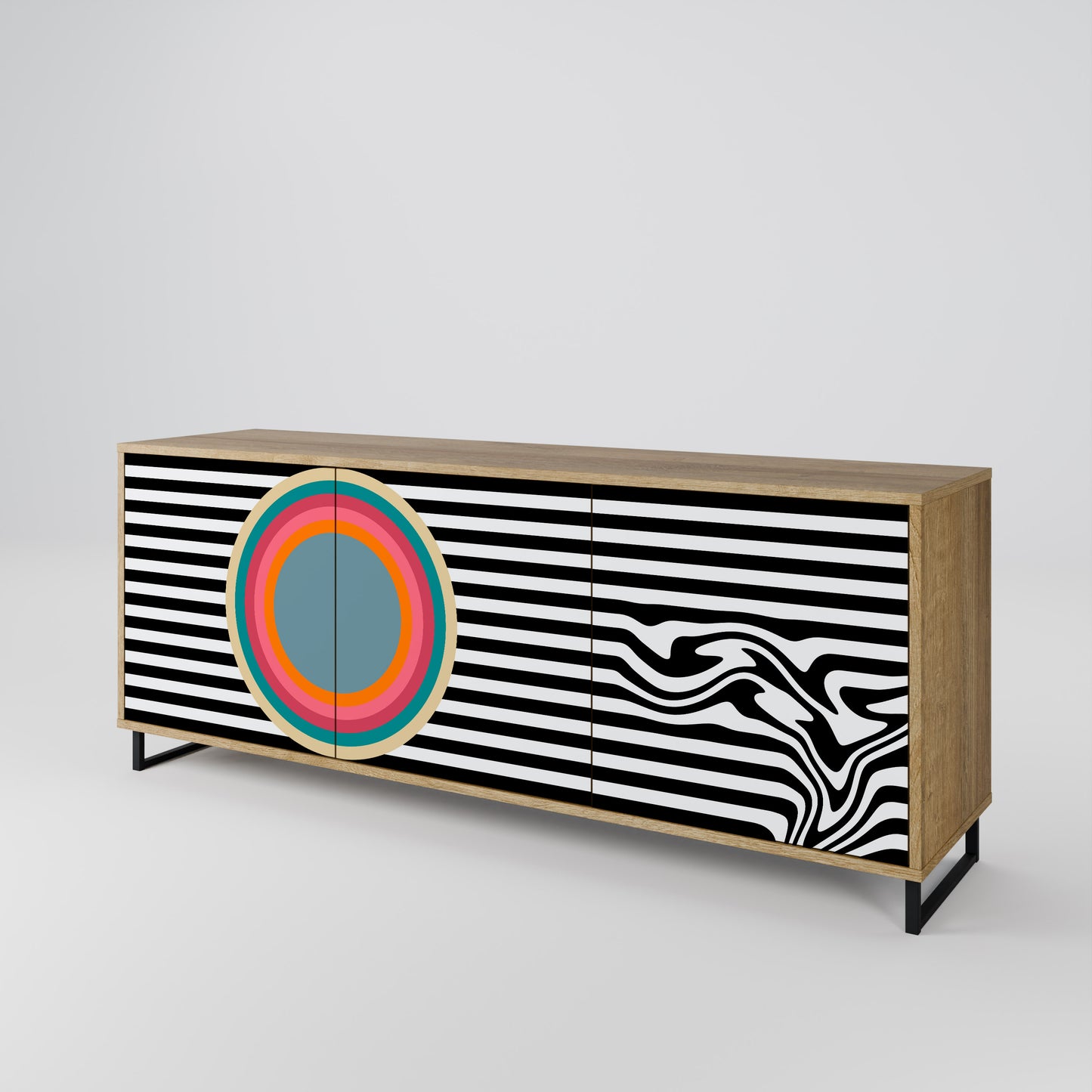 SPECTRA SHOWCASE 3-Door Sideboard in Oak Effect