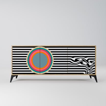 SPECTRA SHOWCASE 3-Door Sideboard in Oak Effect
