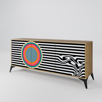 SPECTRA SHOWCASE 3-Door Sideboard in Oak Effect