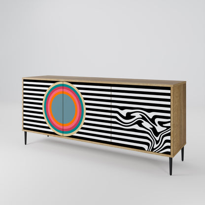 SPECTRA SHOWCASE 3-Door Sideboard in Oak Effect
