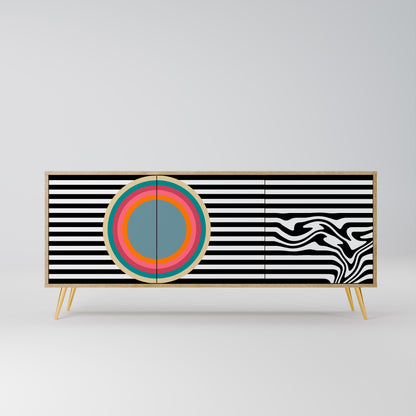SPECTRA SHOWCASE 3-Door Sideboard in Oak Effect