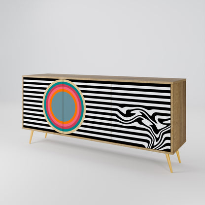 SPECTRA SHOWCASE 3-Door Sideboard in Oak Effect