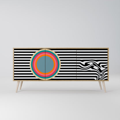 SPECTRA SHOWCASE 3-Door Sideboard in Oak Effect