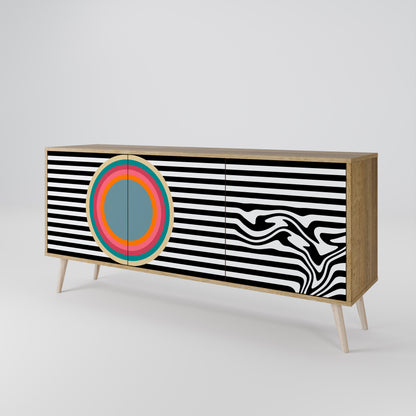 SPECTRA SHOWCASE 3-Door Sideboard in Oak Effect