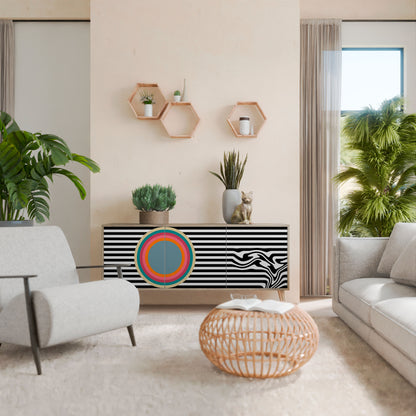 SPECTRA SHOWCASE 3-Door Sideboard in Oak Effect