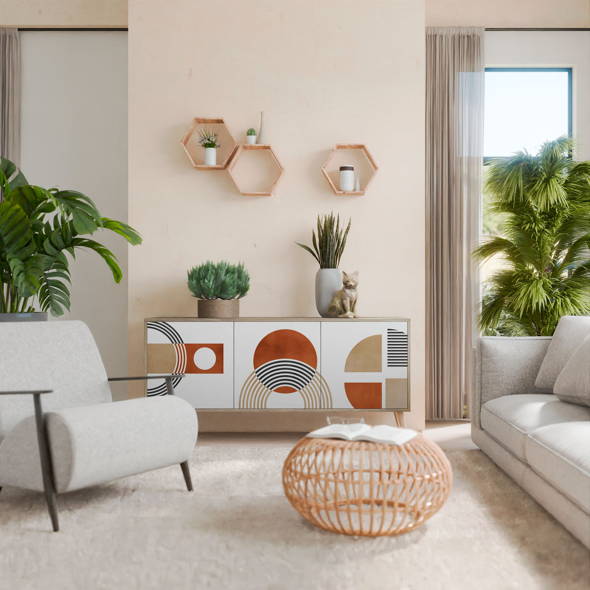 CIRCLE RHYTM 3-Door Sideboard
