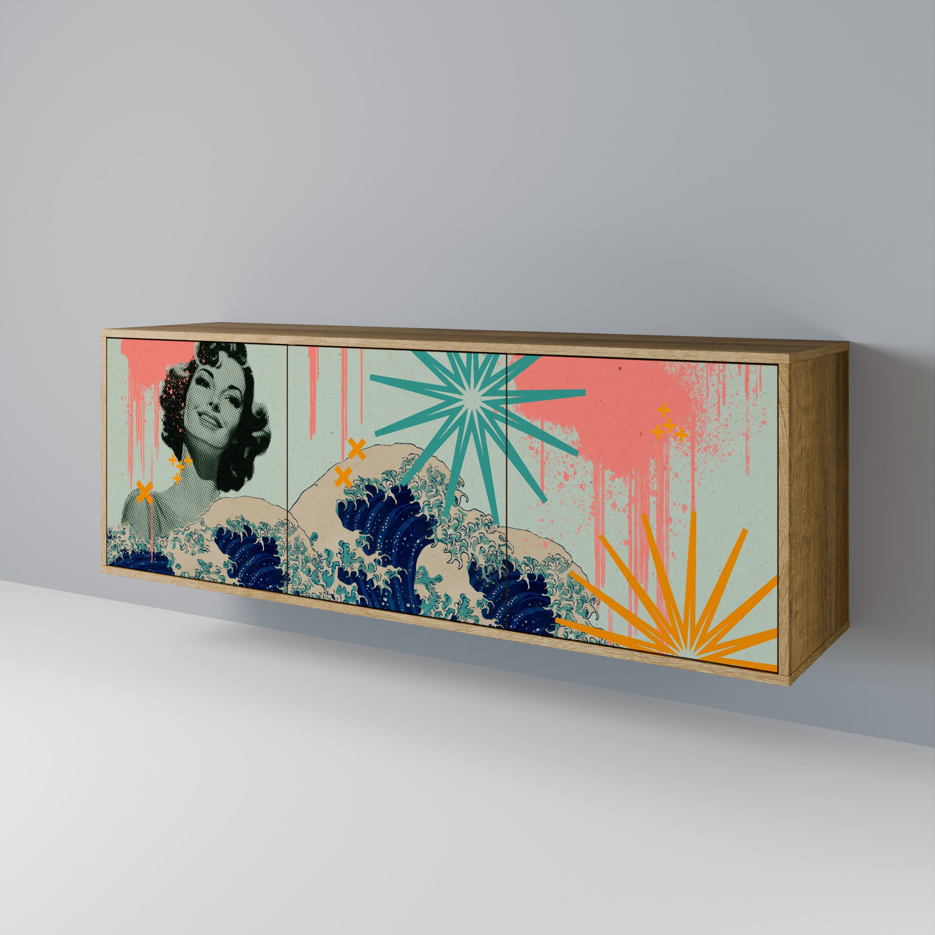 KANAGAWA BEAUTY 3-Door Sideboard