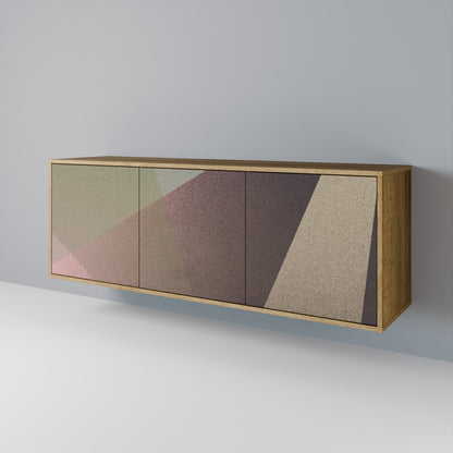 BEIGE GEOMETRY Skänk med tre dörrar