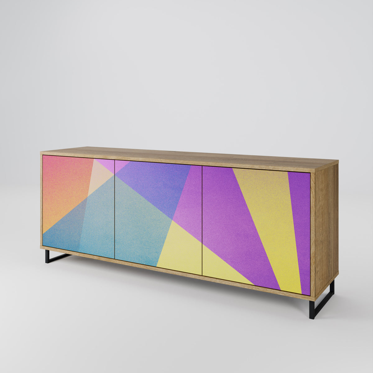BRIGHT GEOMETRY Skänk med tre dörrar
