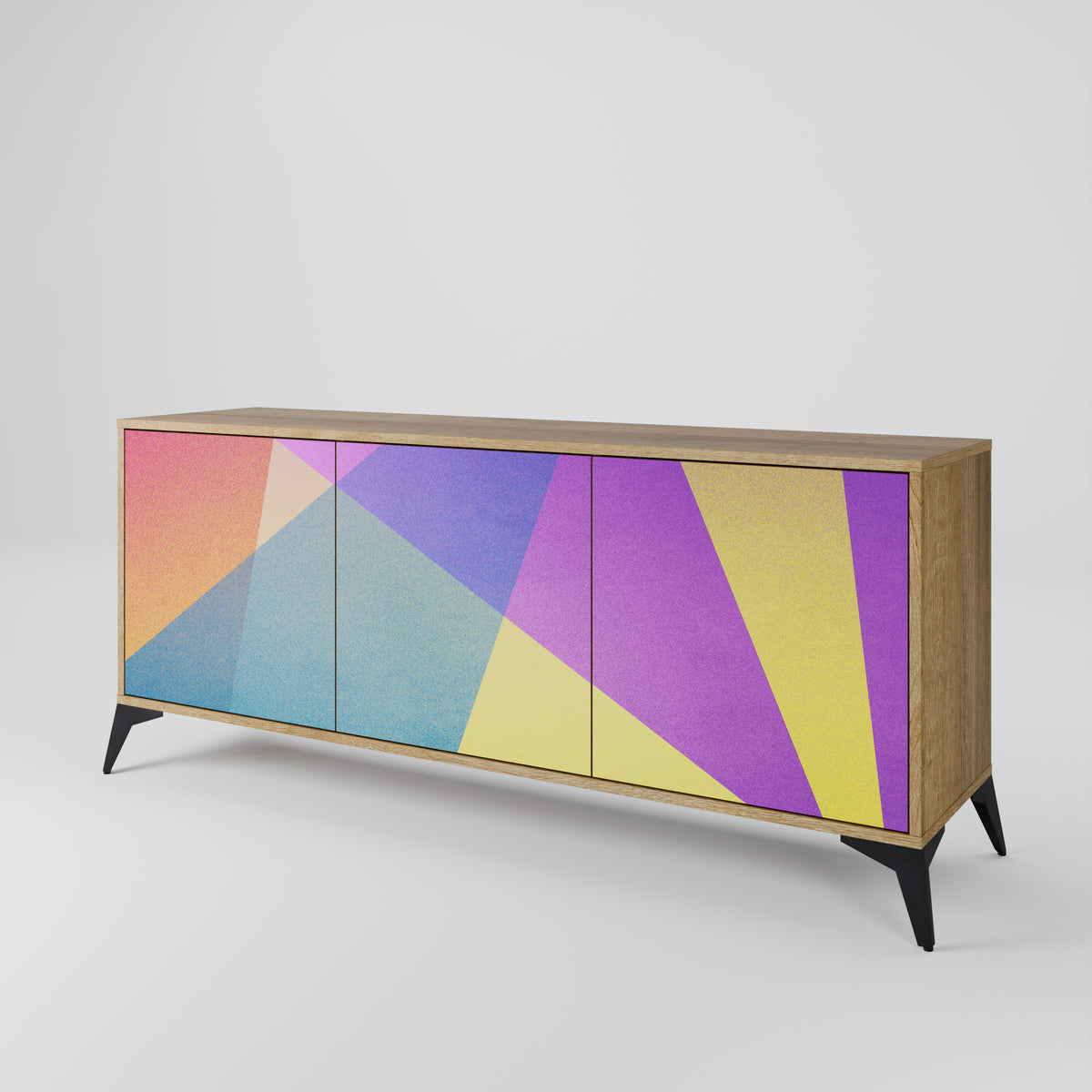 BRIGHT GEOMETRY Skänk med tre dörrar