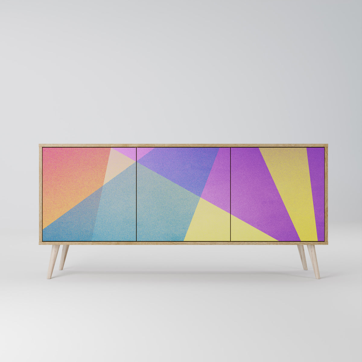 BRIGHT GEOMETRY Skänk med tre dörrar