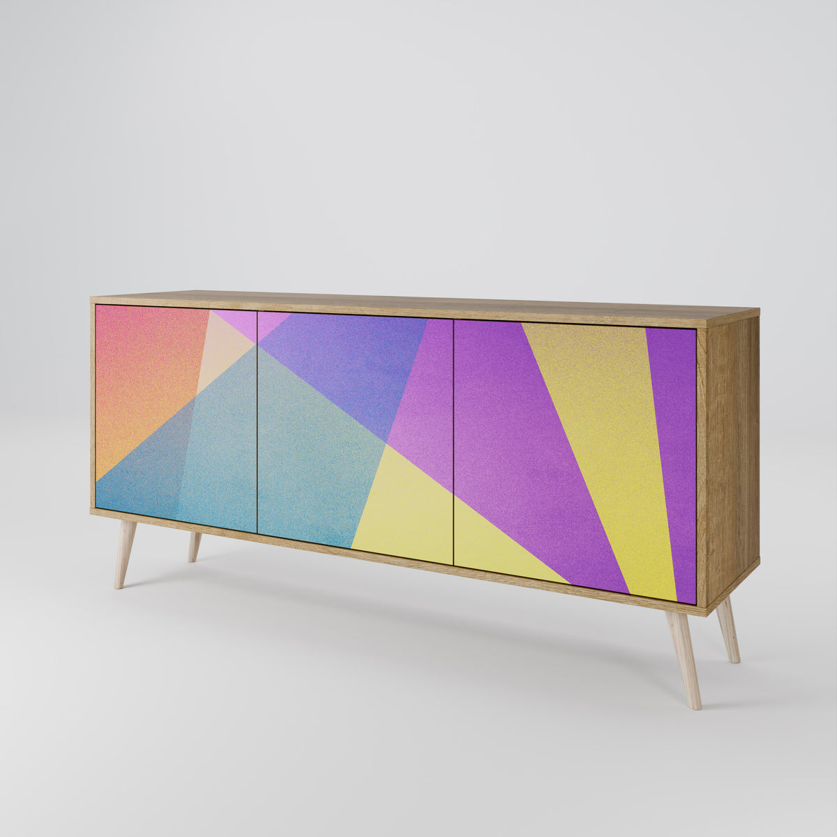 BRIGHT GEOMETRY Skänk med tre dörrar