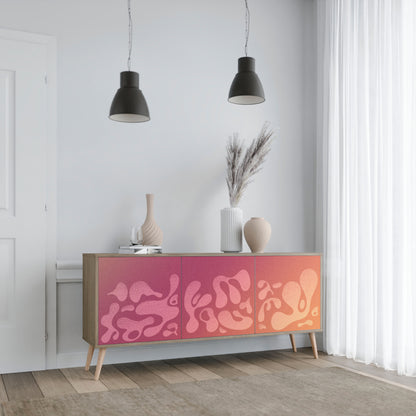 IRREGULAR ROSA 3-dörrars skänk i ekeffekt
