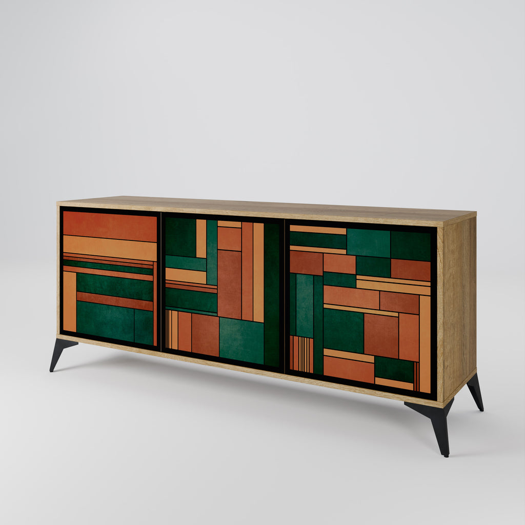 EARTHY FIGURES 3-Door Sideboard in Oak Effect