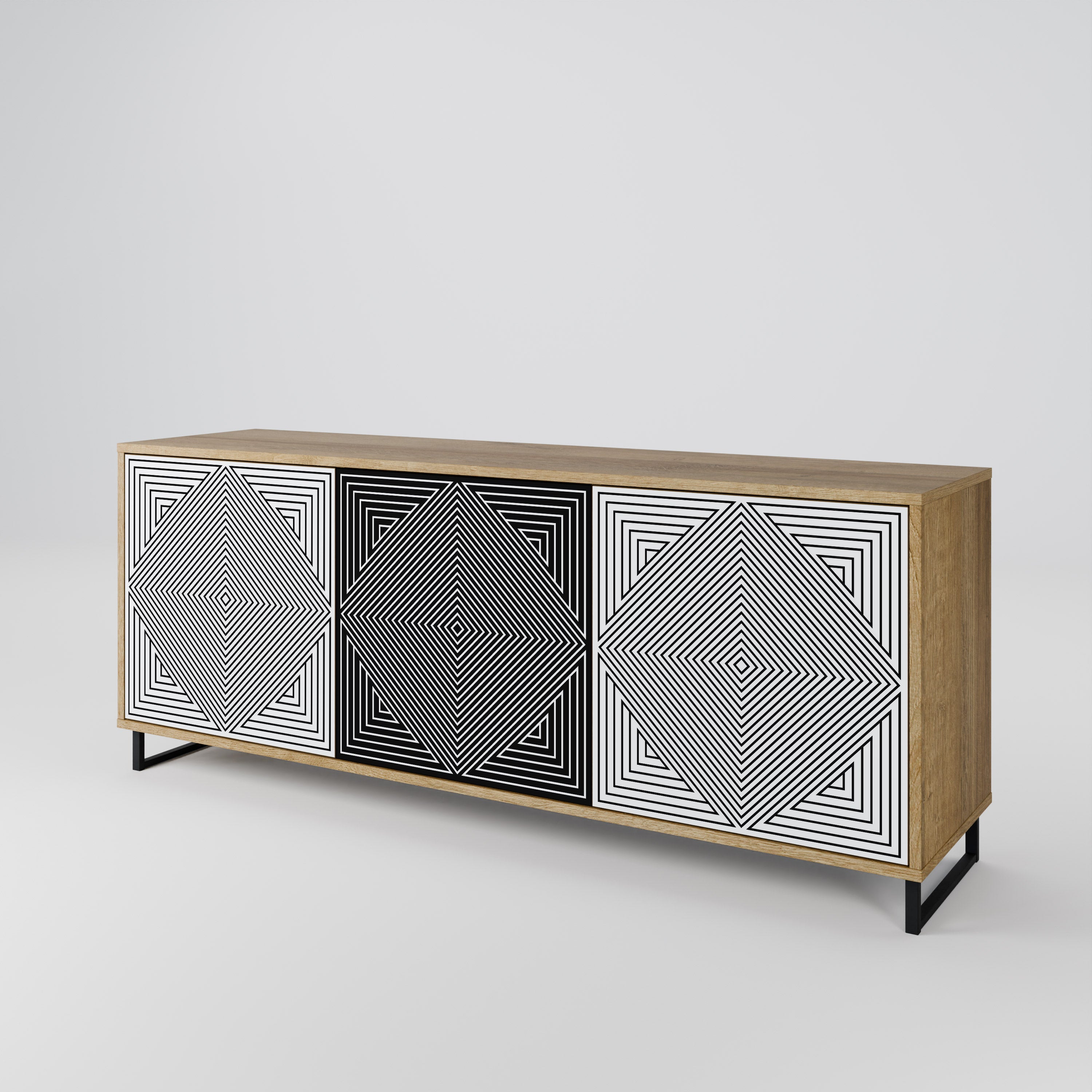 POLYGON ILLUSION 3-Door Sideboard
