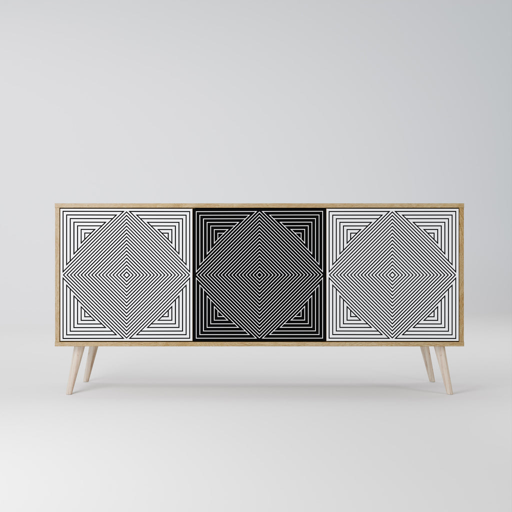 POLYGON ILLUSION 3-Door Sideboard in Oak Effect