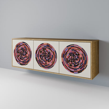 BROWN CIRCLES Skänk med tre dörrar