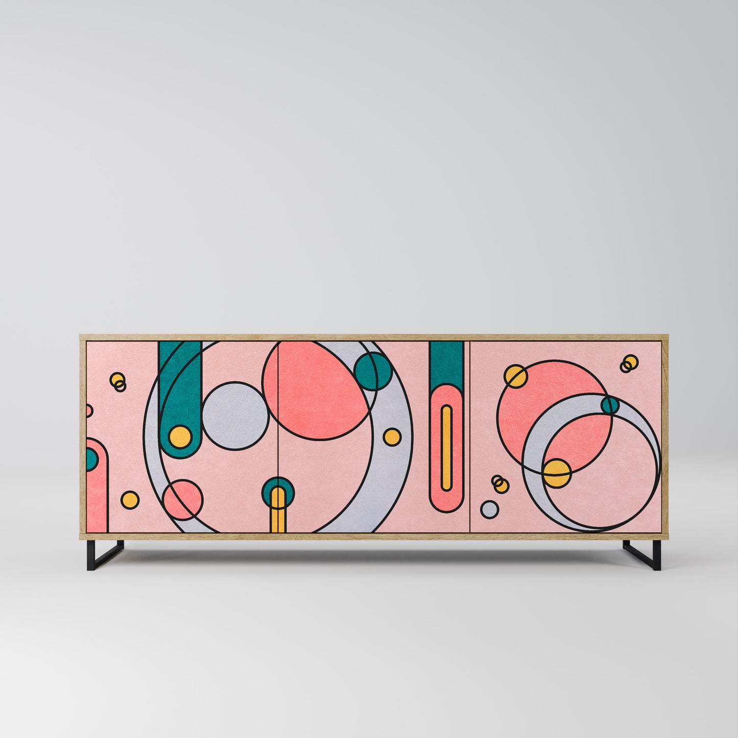 GOSSAMER ECHOES 3-Door Sideboard in Oak Effect