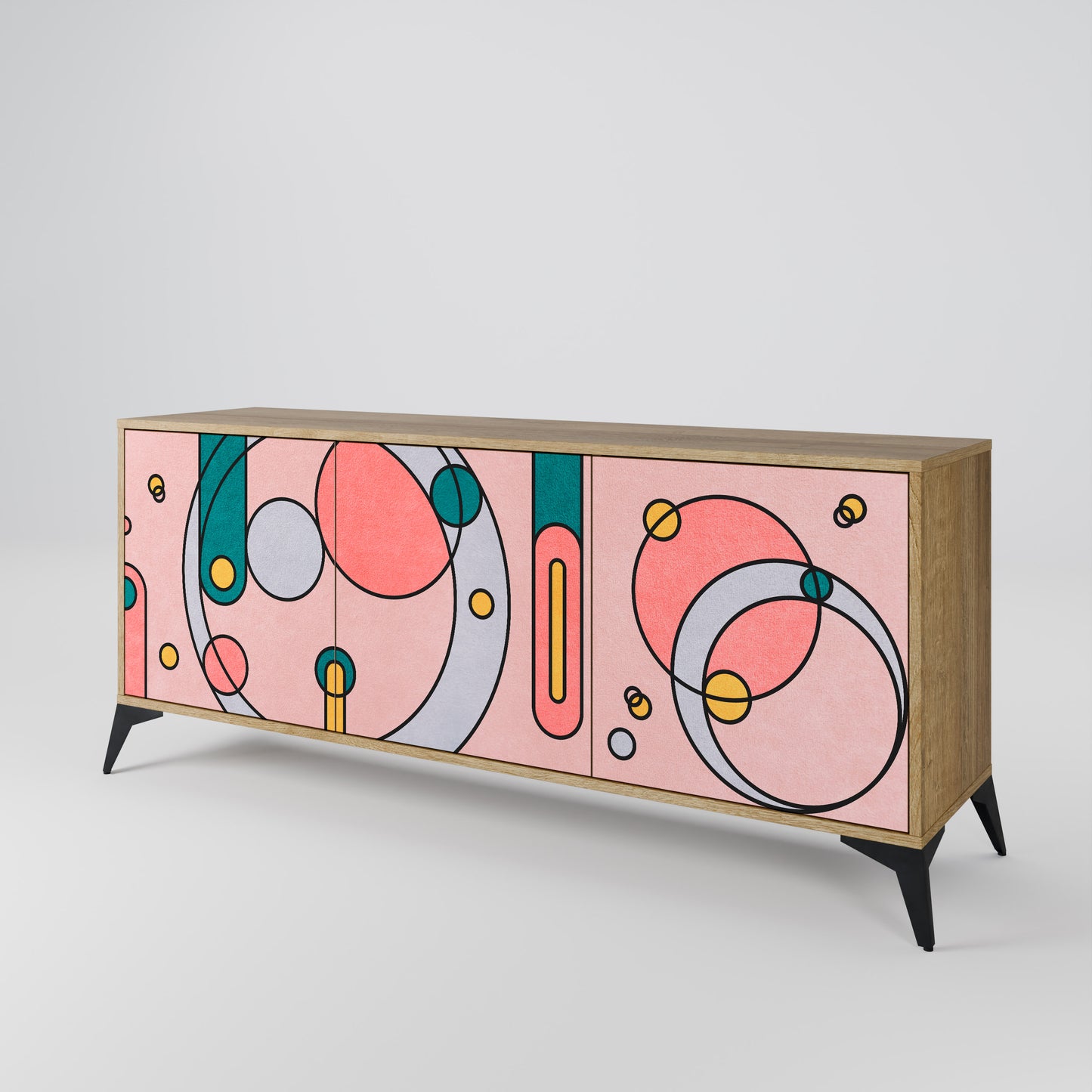 GOSSAMER ECHOES 3-Door Sideboard in Oak Effect