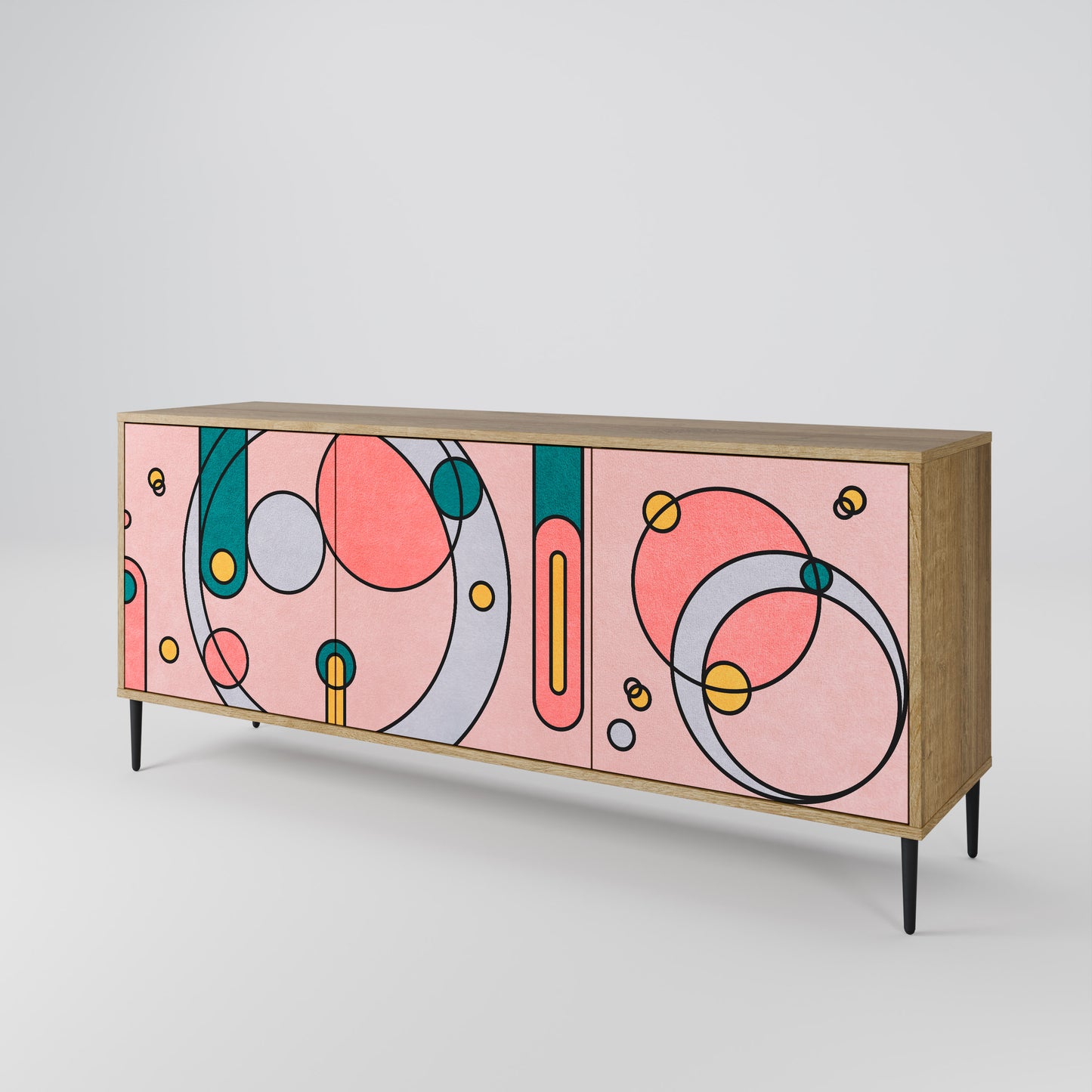 GOSSAMER ECHOES 3-Door Sideboard in Oak Effect