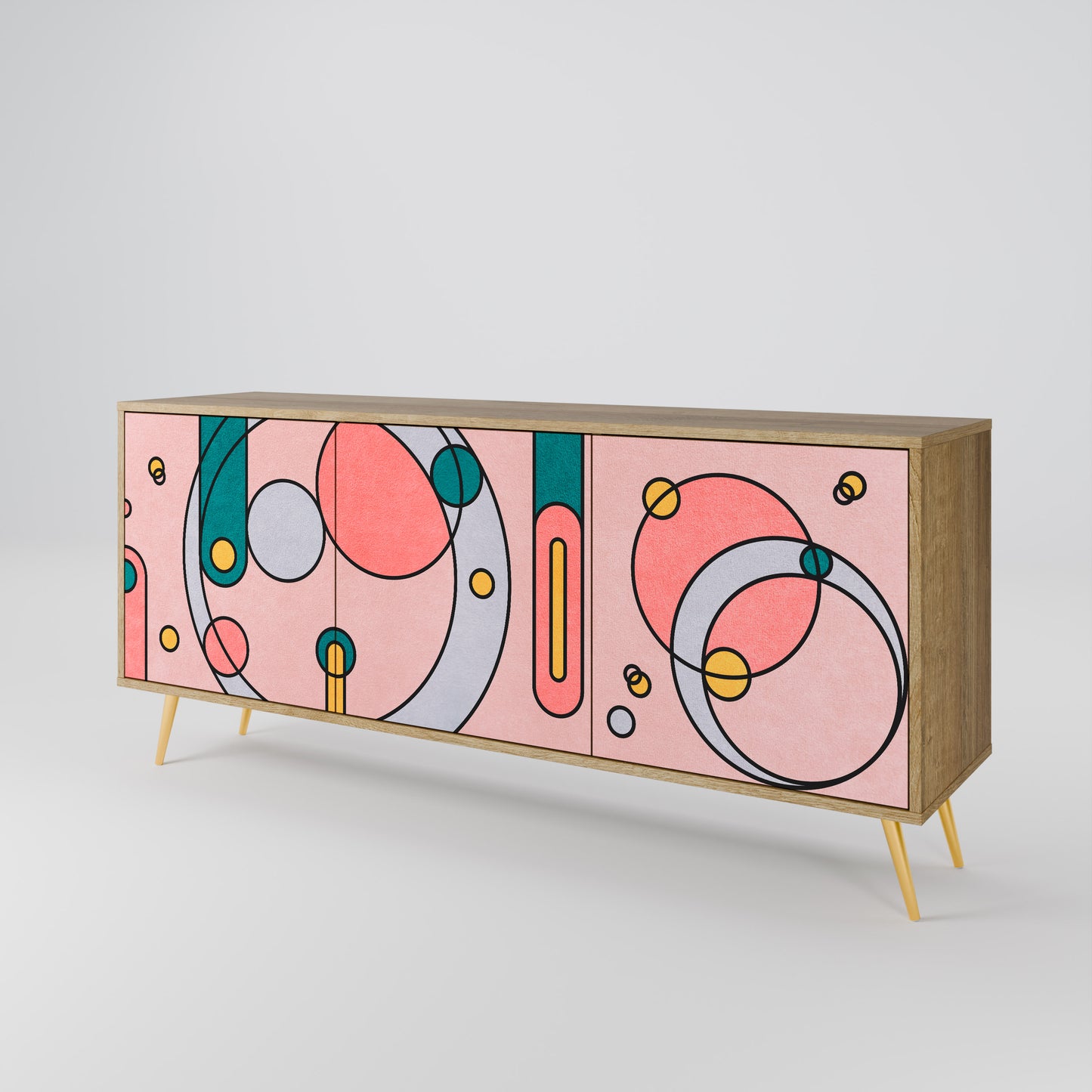 GOSSAMER ECHOES 3-Door Sideboard in Oak Effect