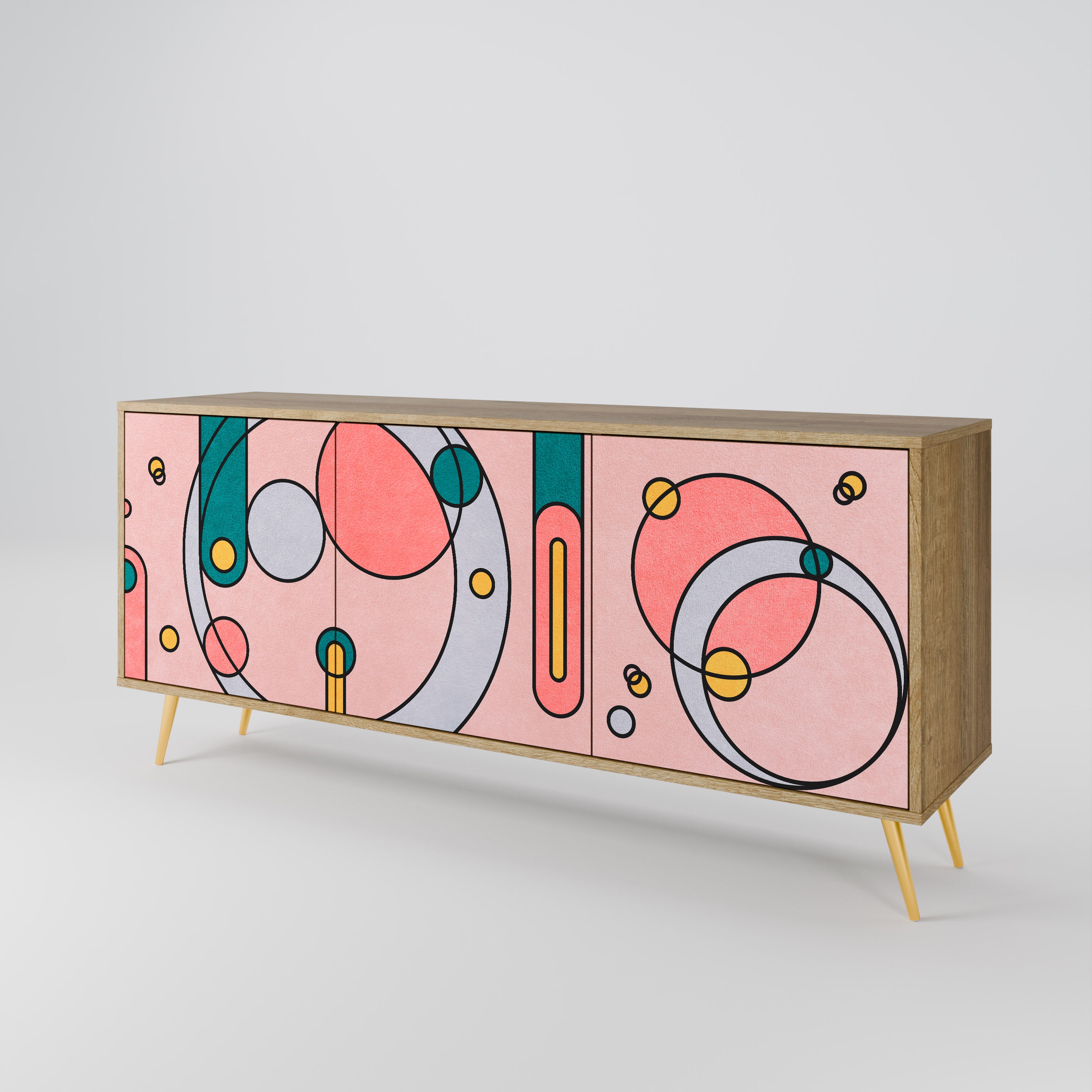 GOSSAMER ECHOES 3-Door Sideboard in Oak Effect