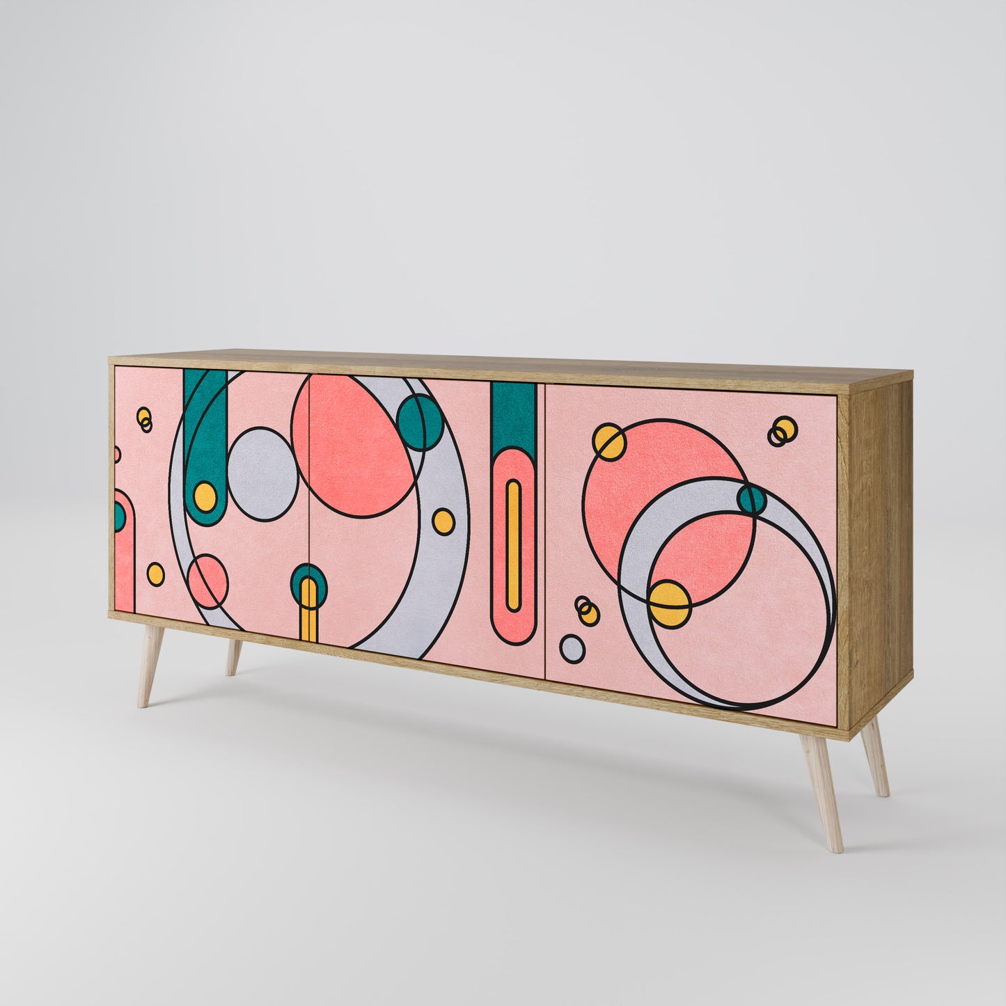 GOSSAMER ECHOES 3-Door Sideboard in Oak Effect