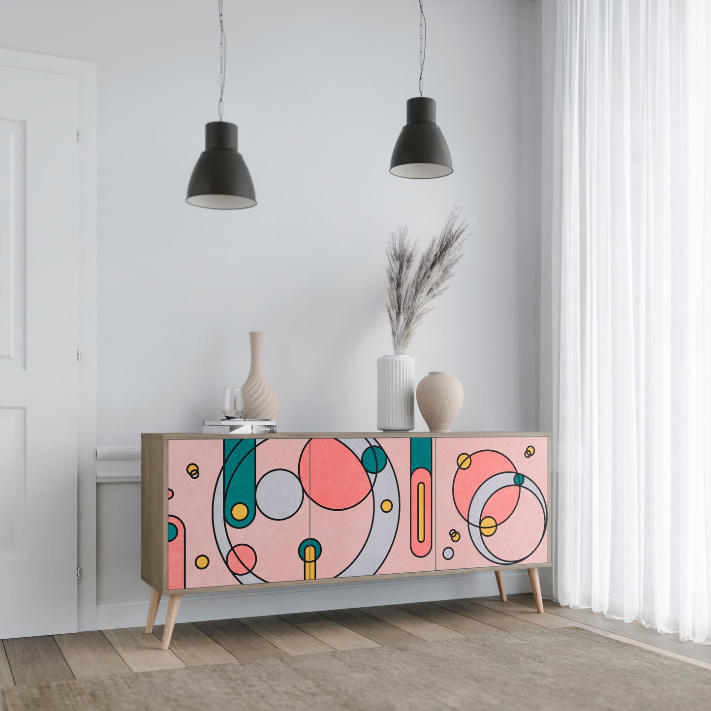 GOSSAMER ECHOES 3-Door Sideboard in Oak Effect