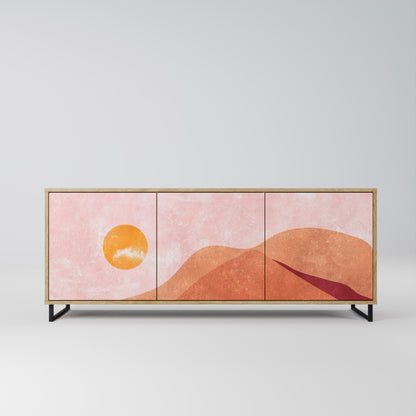 LUMINOUS SUNLIGHT 3-Door Sideboard in Oak Effect