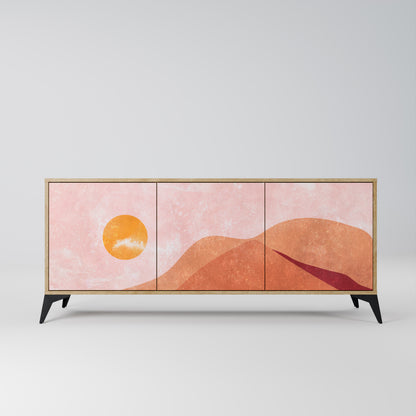 LUMINOUS SUNLIGHT 3-Door Sideboard in Oak Effect