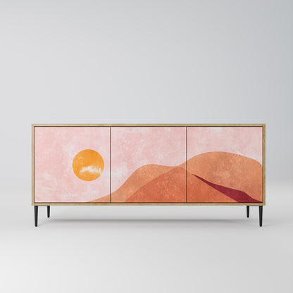 LUMINOUS SUNLIGHT 3-Door Sideboard in Oak Effect