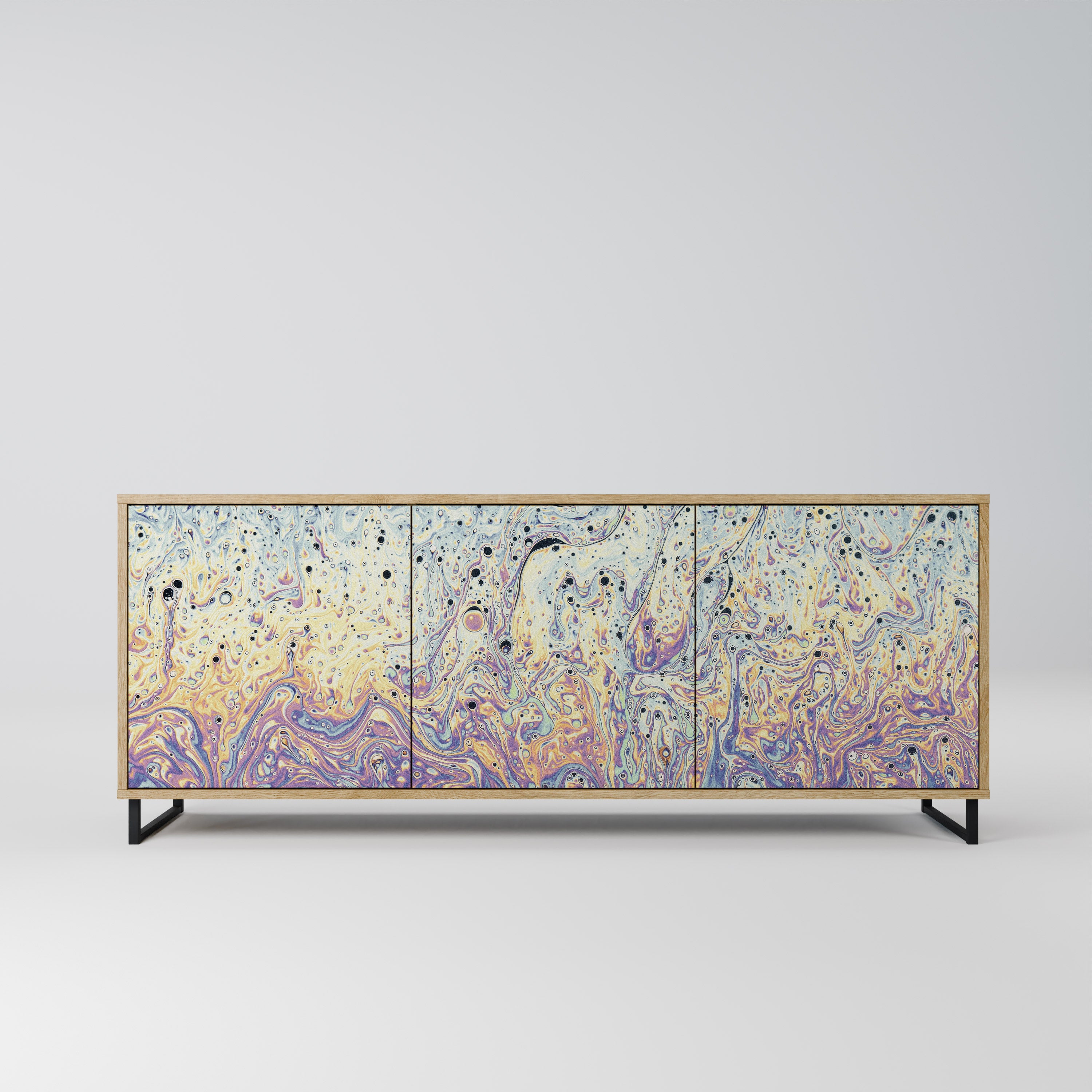 MOSAIC OF COLORS 3-Door Sideboard in Oak Effect