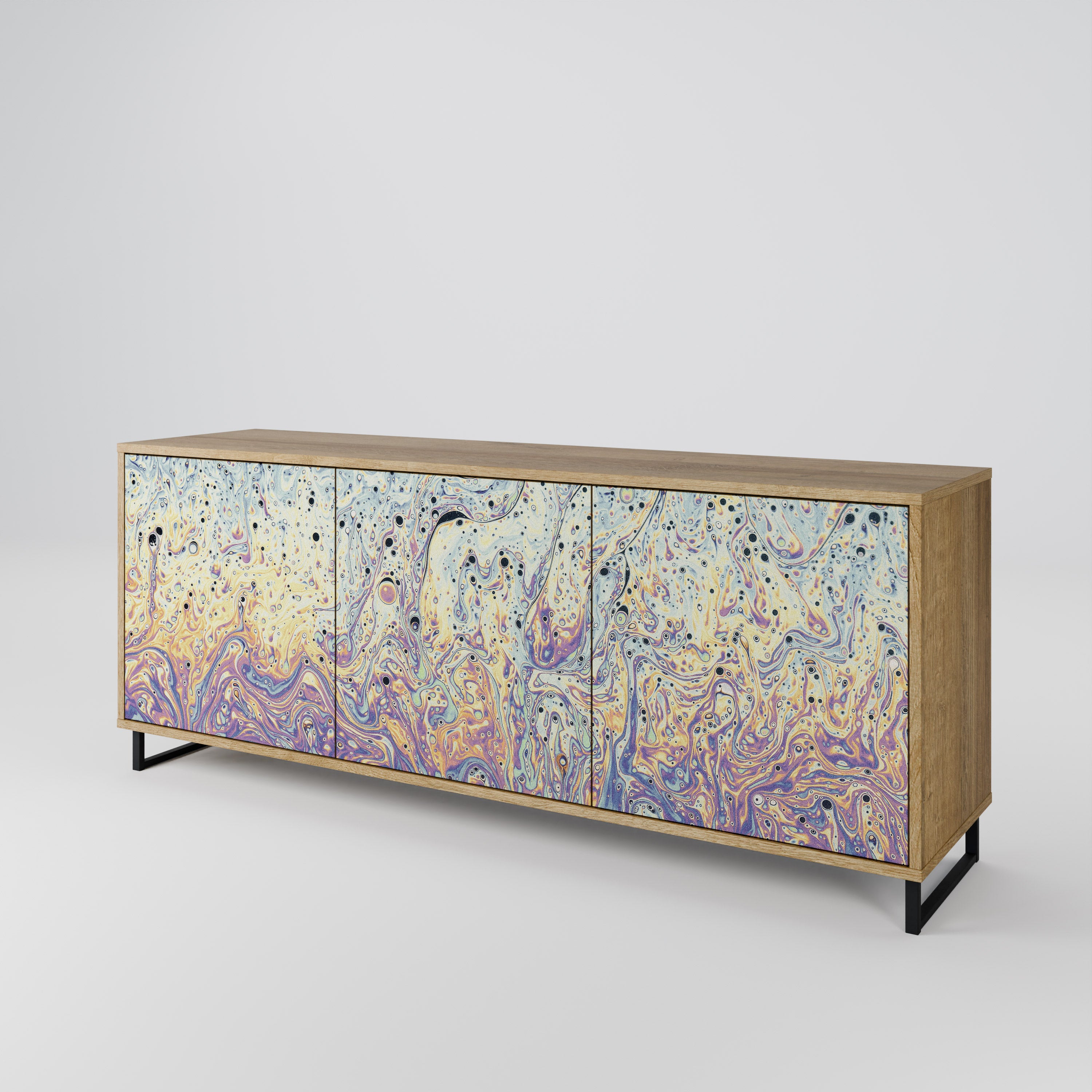 MOSAIC OF COLORS 3-Door Sideboard in Oak Effect