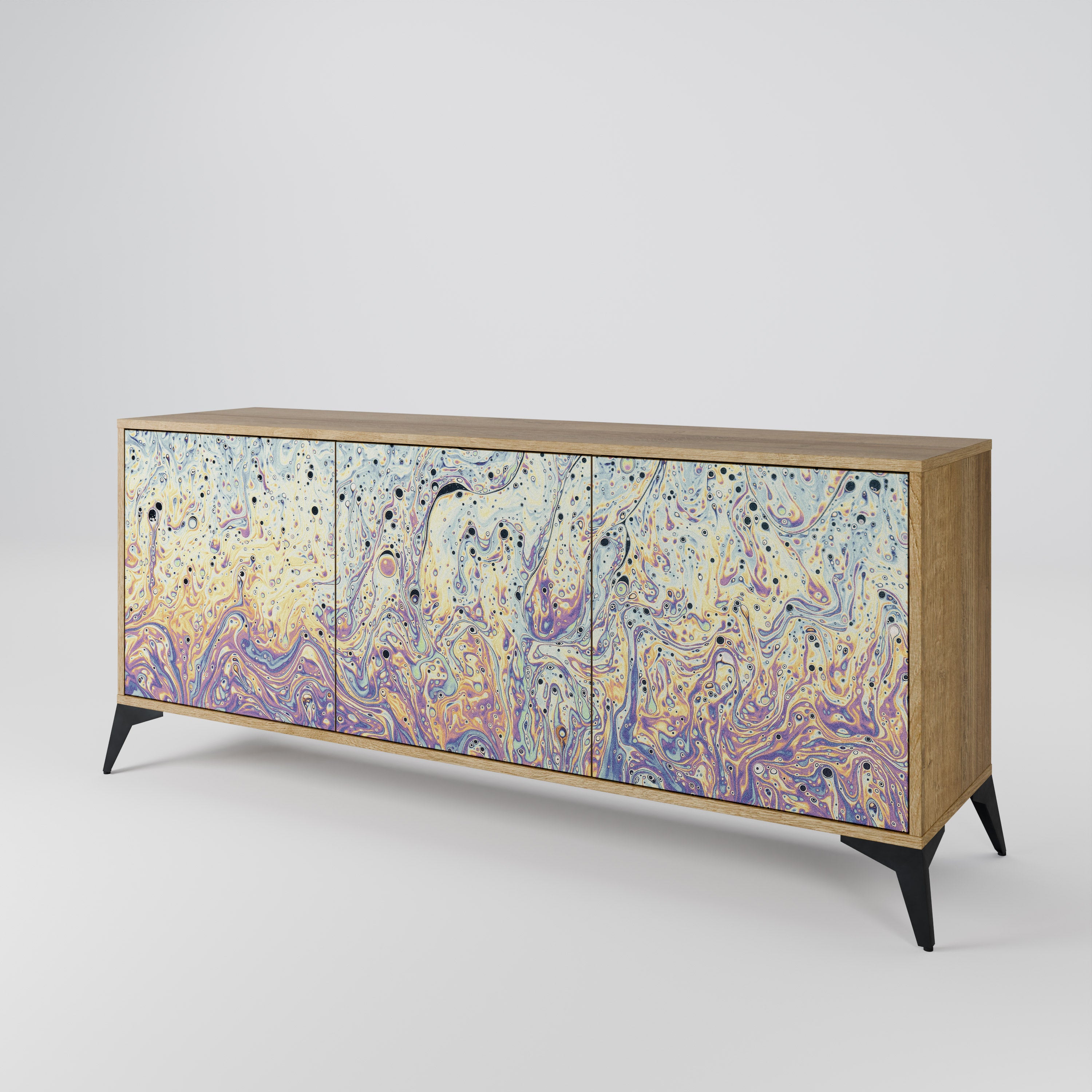 MOSAIC OF COLORS 3-Door Sideboard in Oak Effect