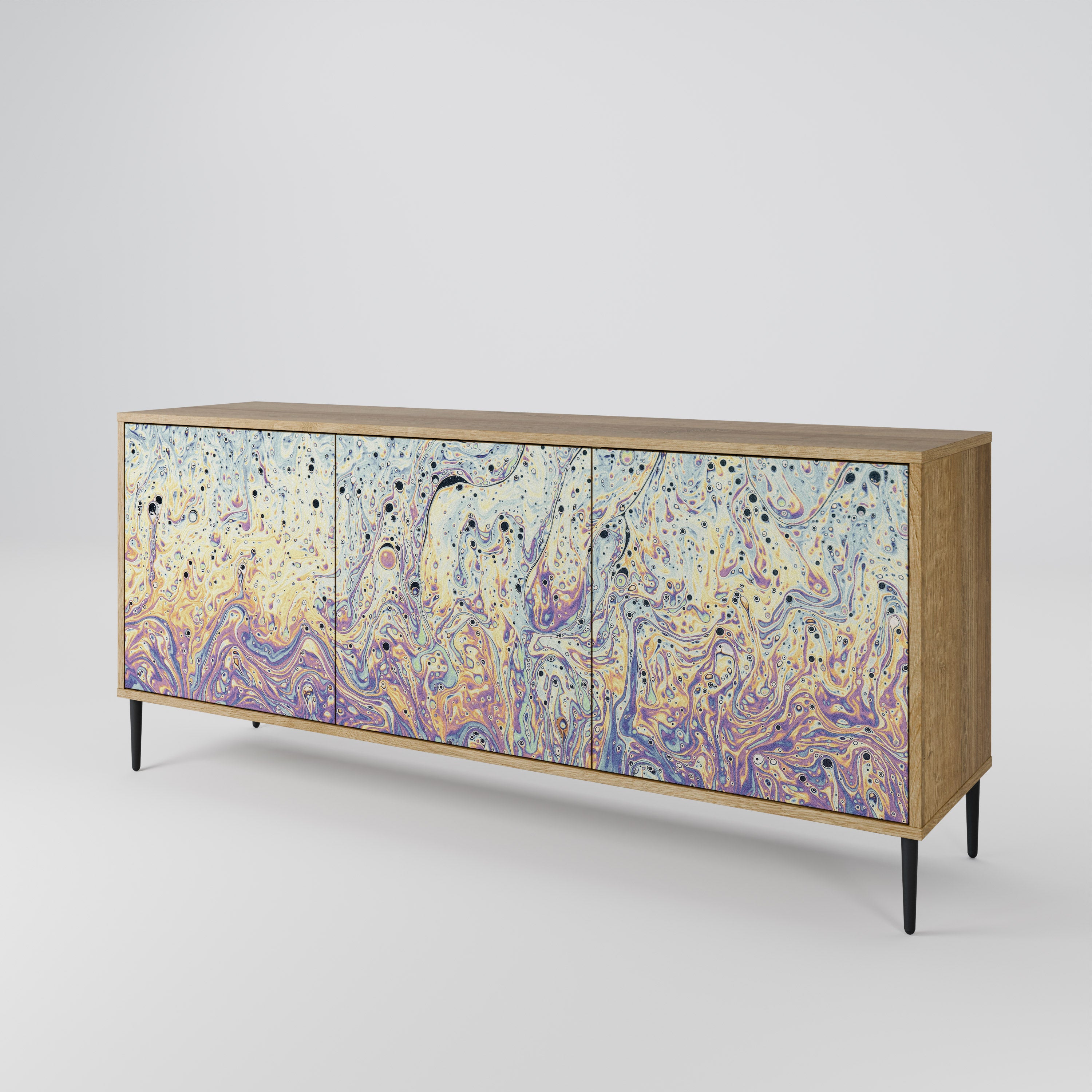 MOSAIC OF COLORS 3-Door Sideboard in Oak Effect