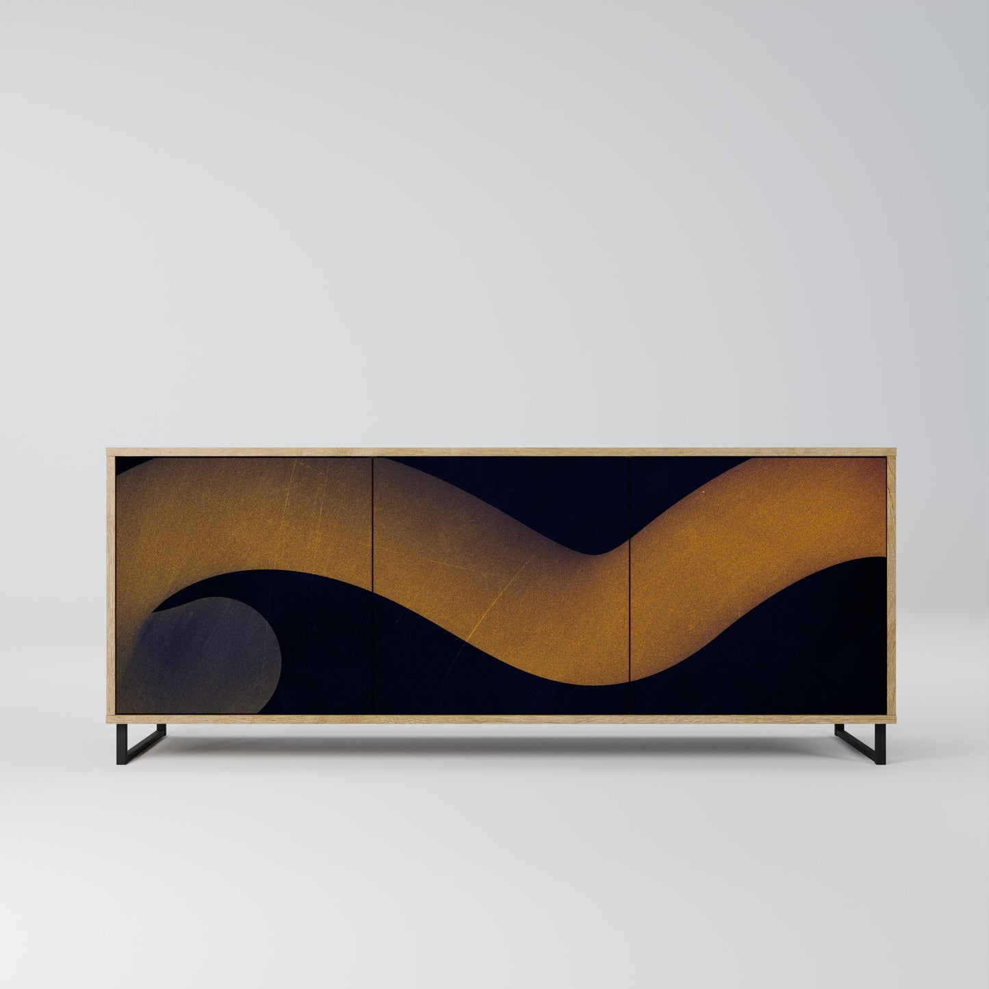 HOLLOW TIME 3-Door Sideboard in Oak Effect