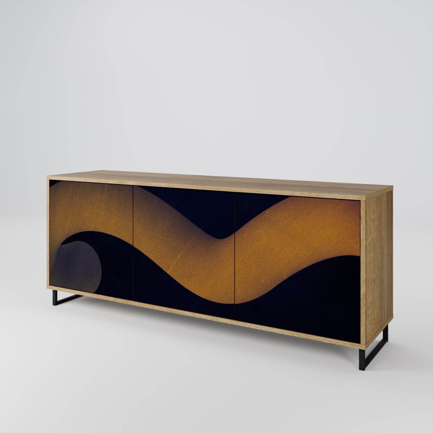 HOLLOW TIME 3-Door Sideboard in Oak Effect