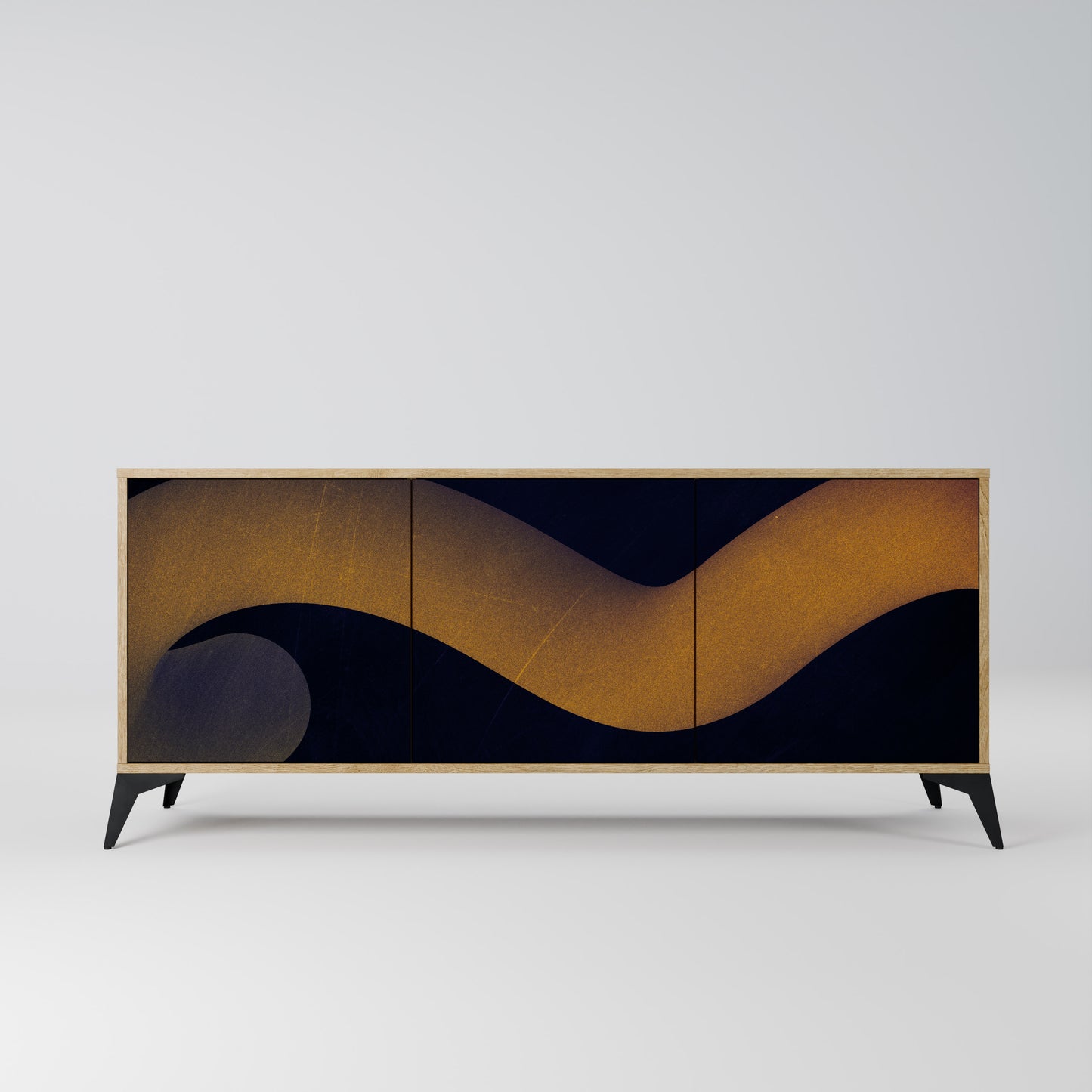 HOLLOW TIME 3-Door Sideboard in Oak Effect