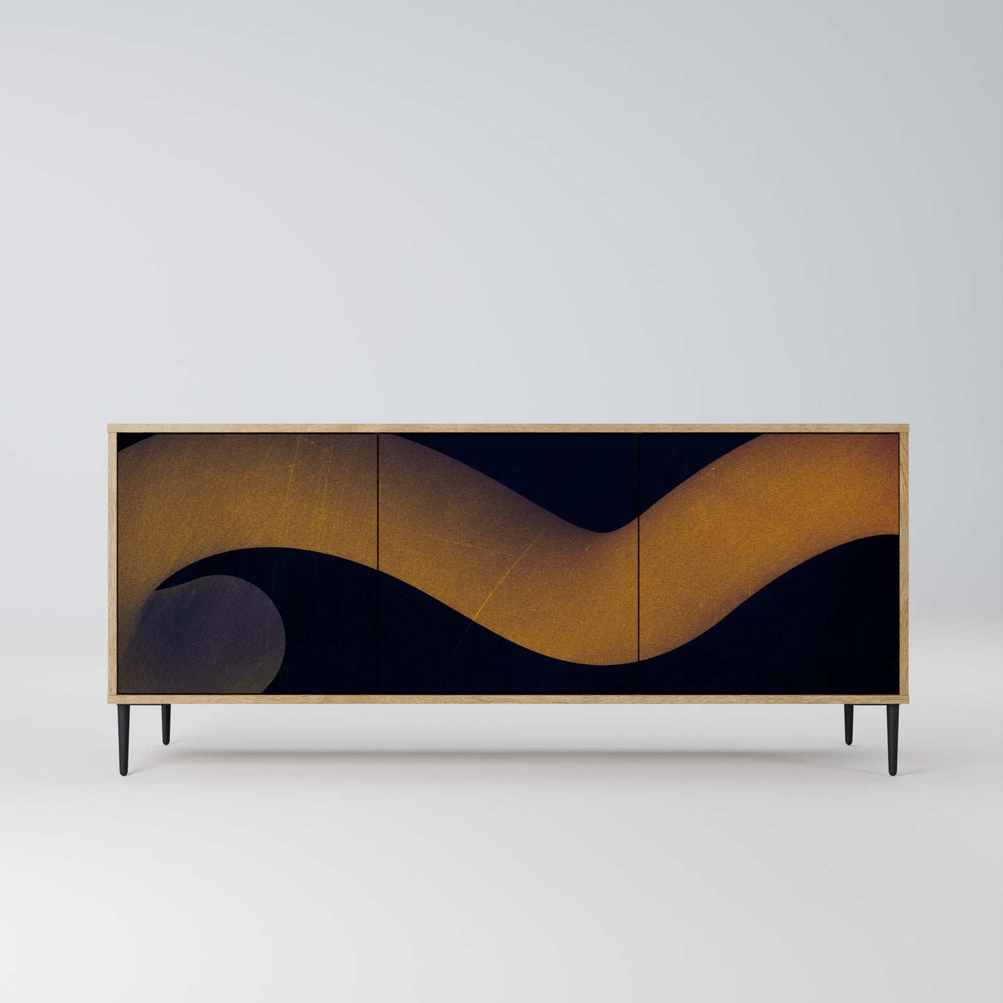 HOLLOW TIME 3-Door Sideboard in Oak Effect