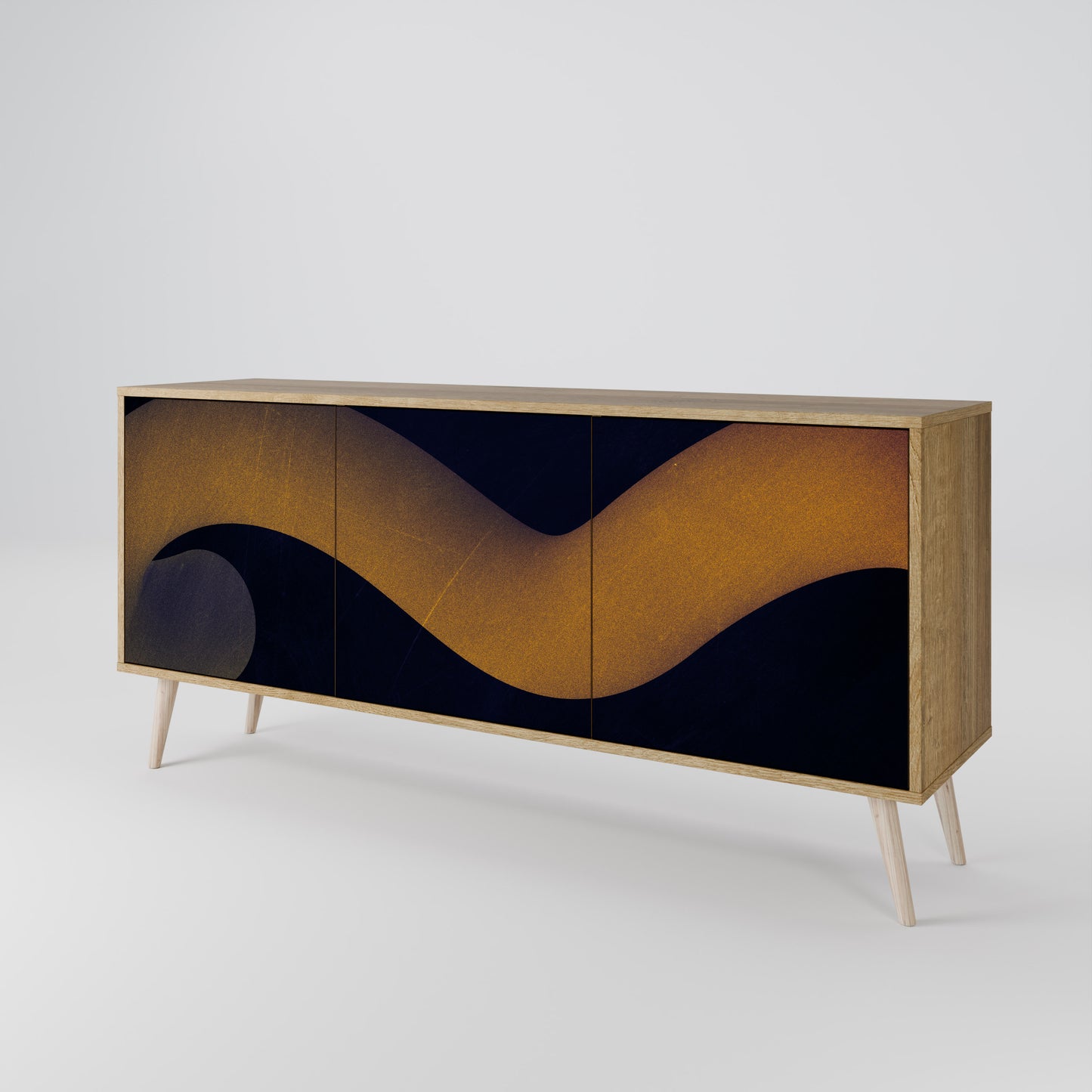 HOLLOW TIME 3-Door Sideboard in Oak Effect