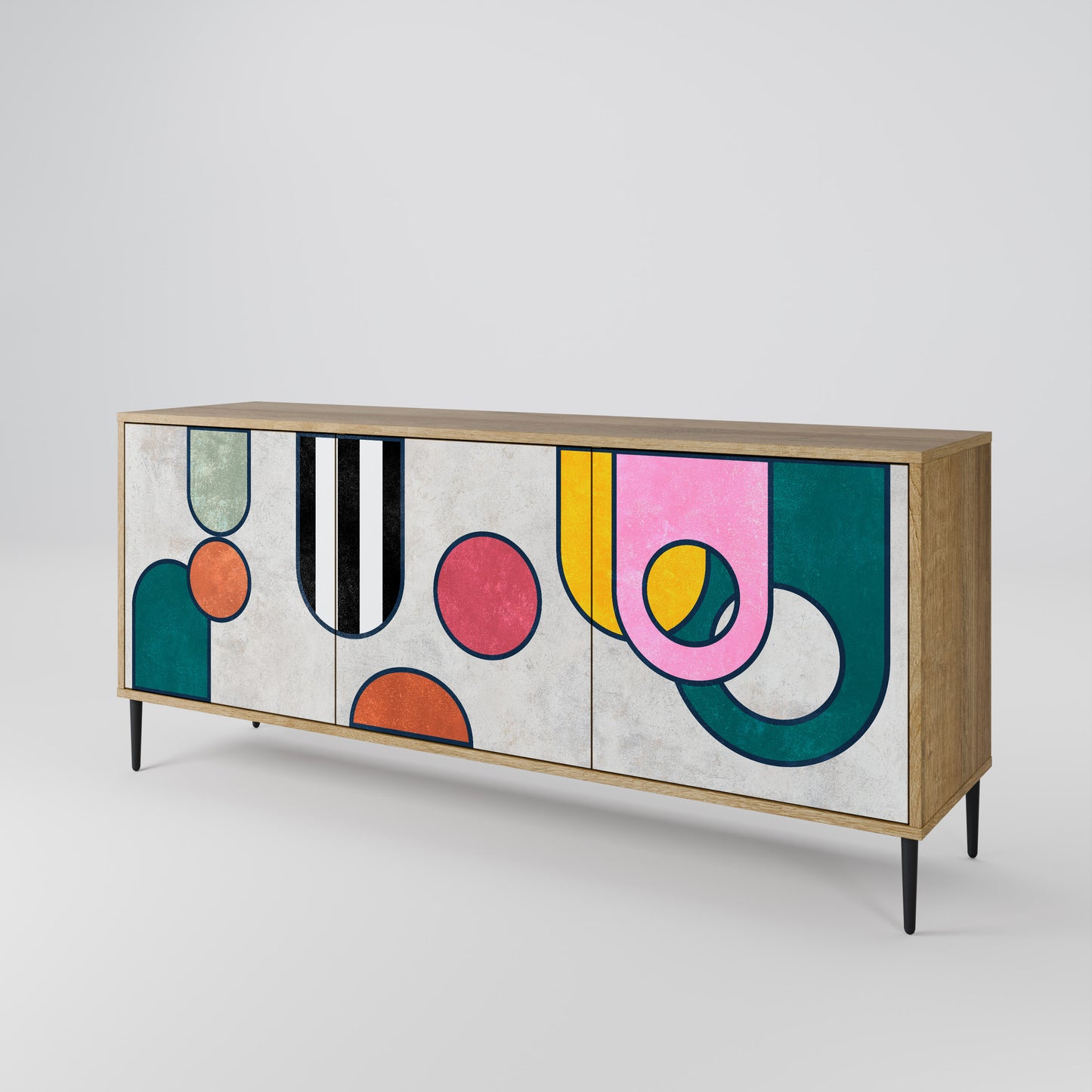 COOL STORY 3-Door Sideboard in Oak Effect