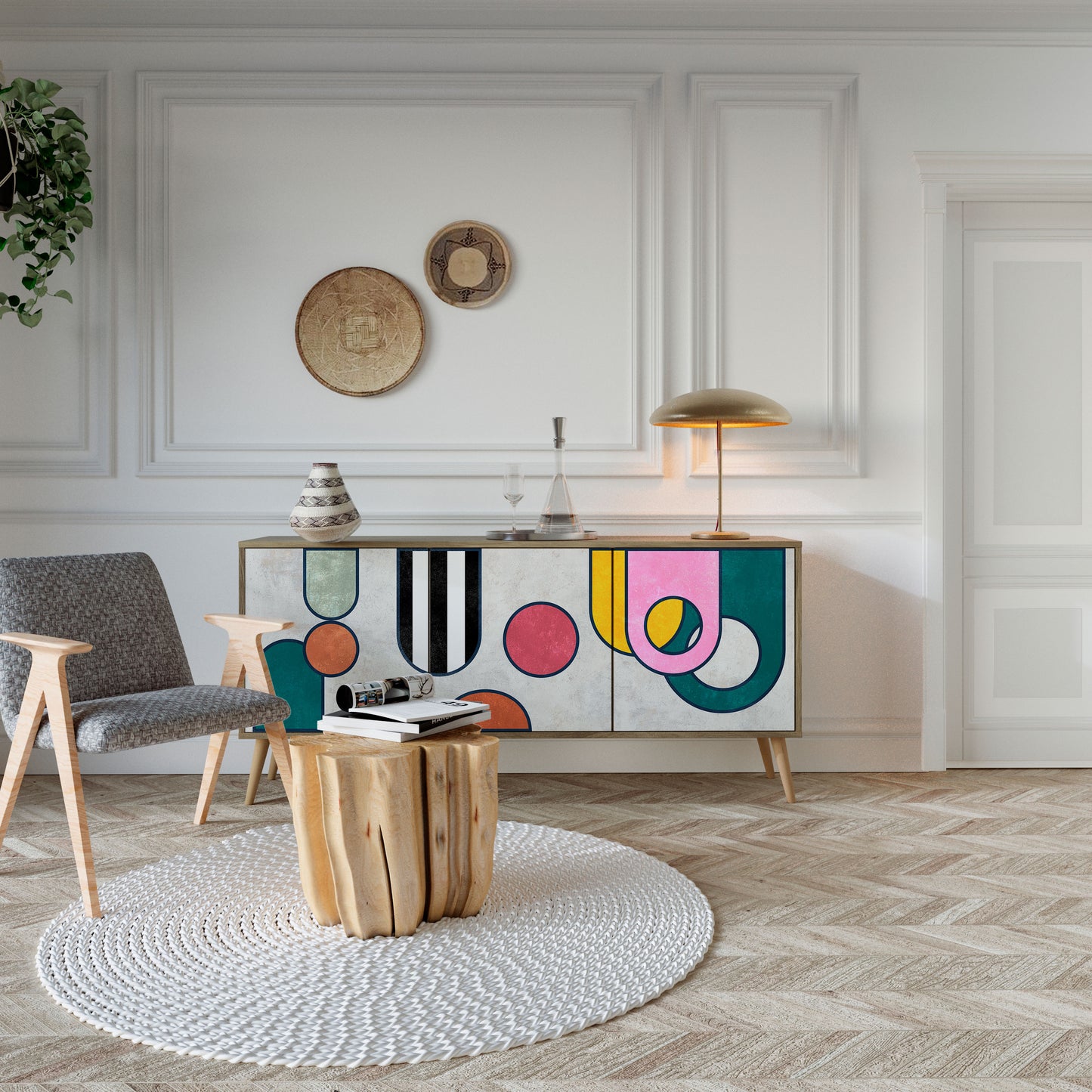 COOL STORY 3-Door Sideboard in Oak Effect
