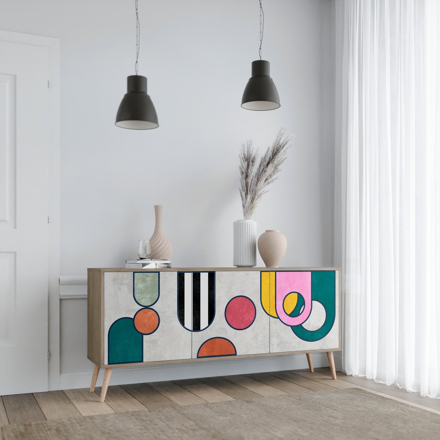 COOL STORY 3-Door Sideboard in Oak Effect