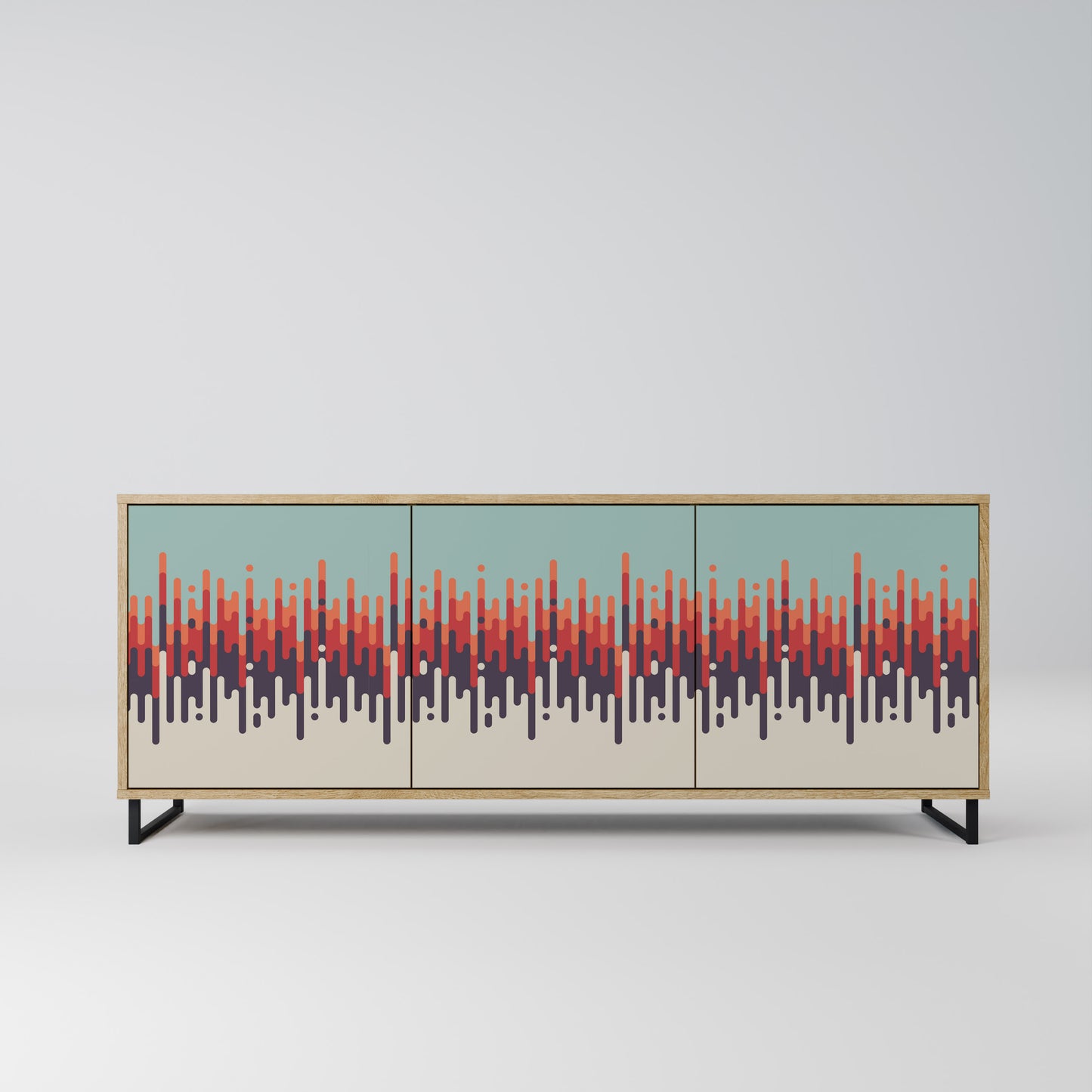 CHROMA CONTOURS 3-Door Sideboard in Oak Effect