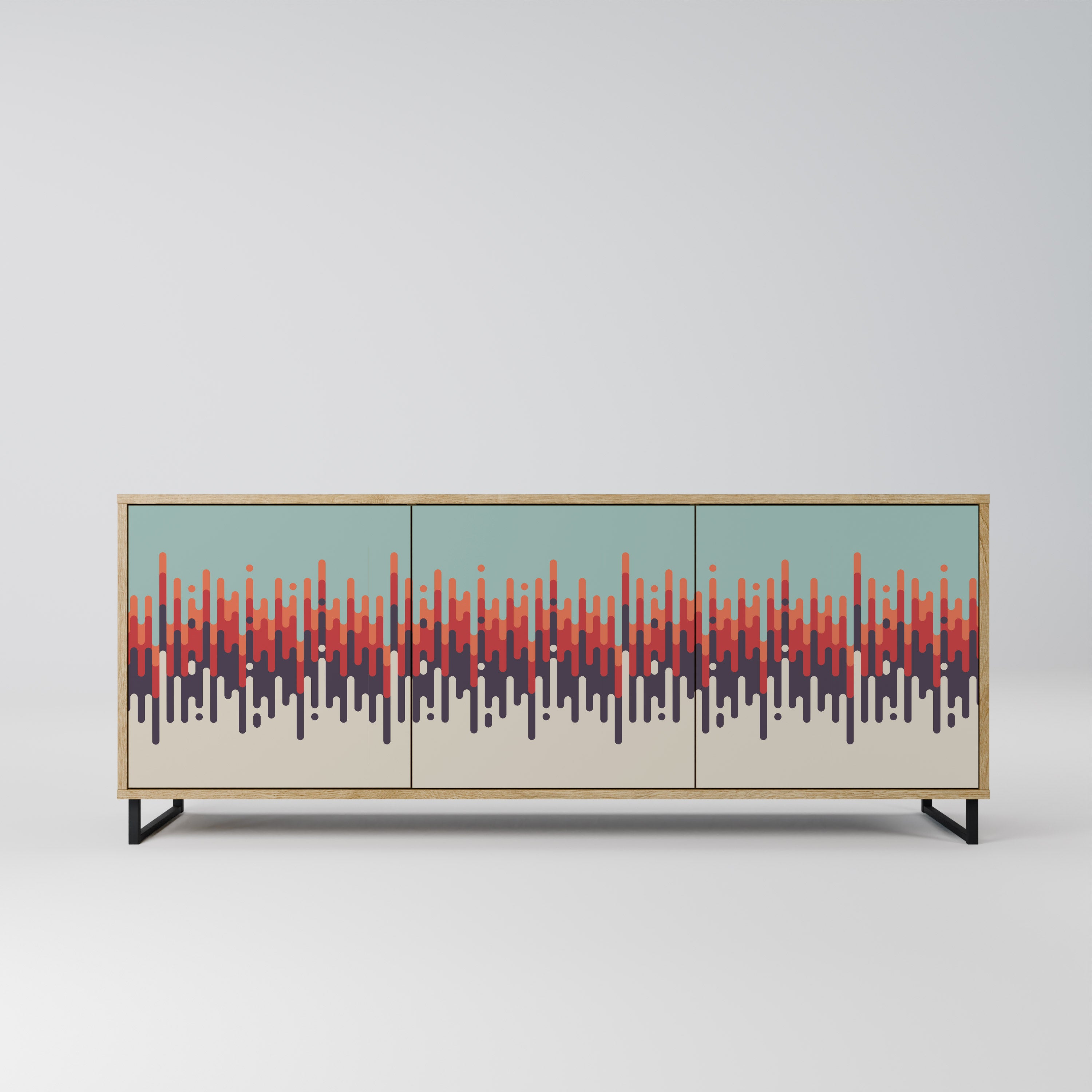 CHROMA CONTOURS 3-Door Sideboard in Oak Effect