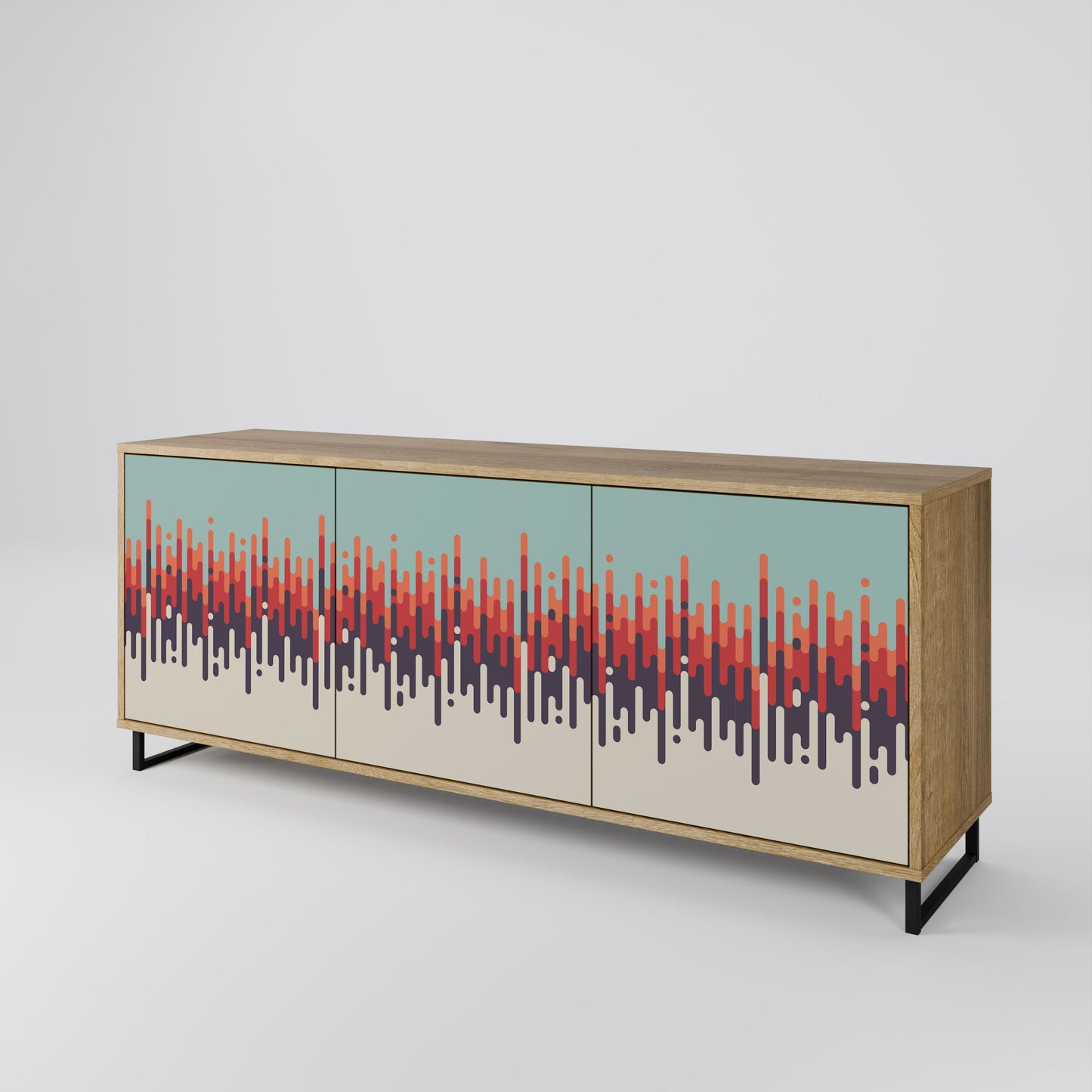 CHROMA CONTOURS 3-Door Sideboard in Oak Effect