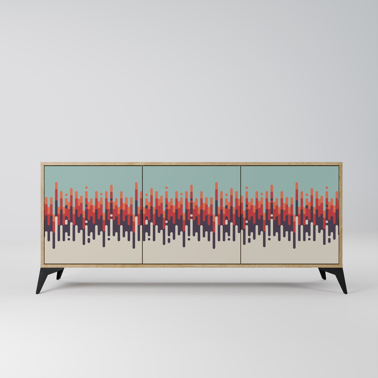 CHROMA CONTOURS 3-Door Sideboard in Oak Effect