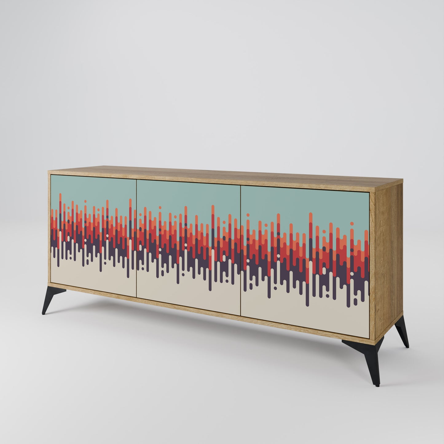 CHROMA CONTOURS 3-Door Sideboard in Oak Effect