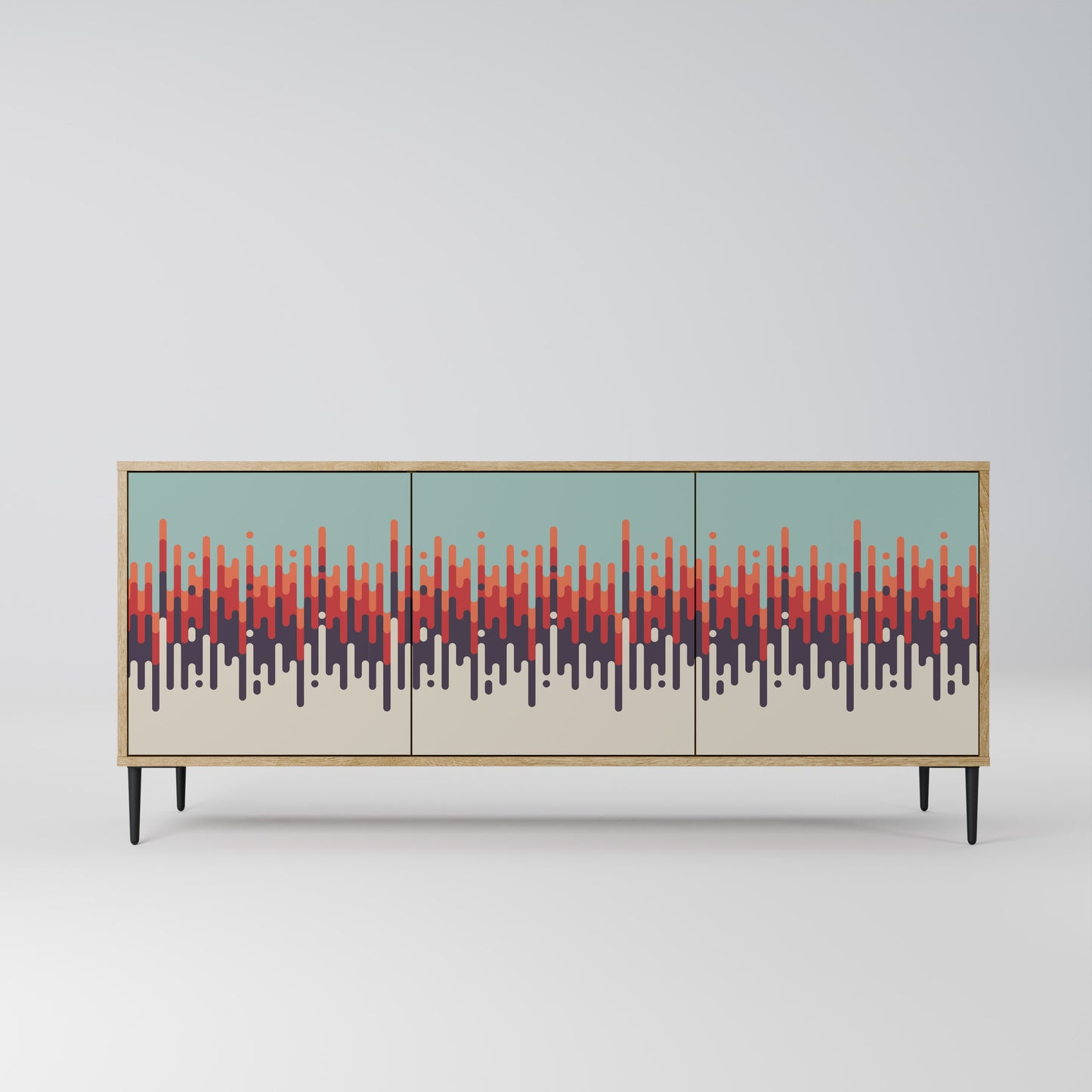 CHROMA CONTOURS 3-Door Sideboard in Oak Effect
