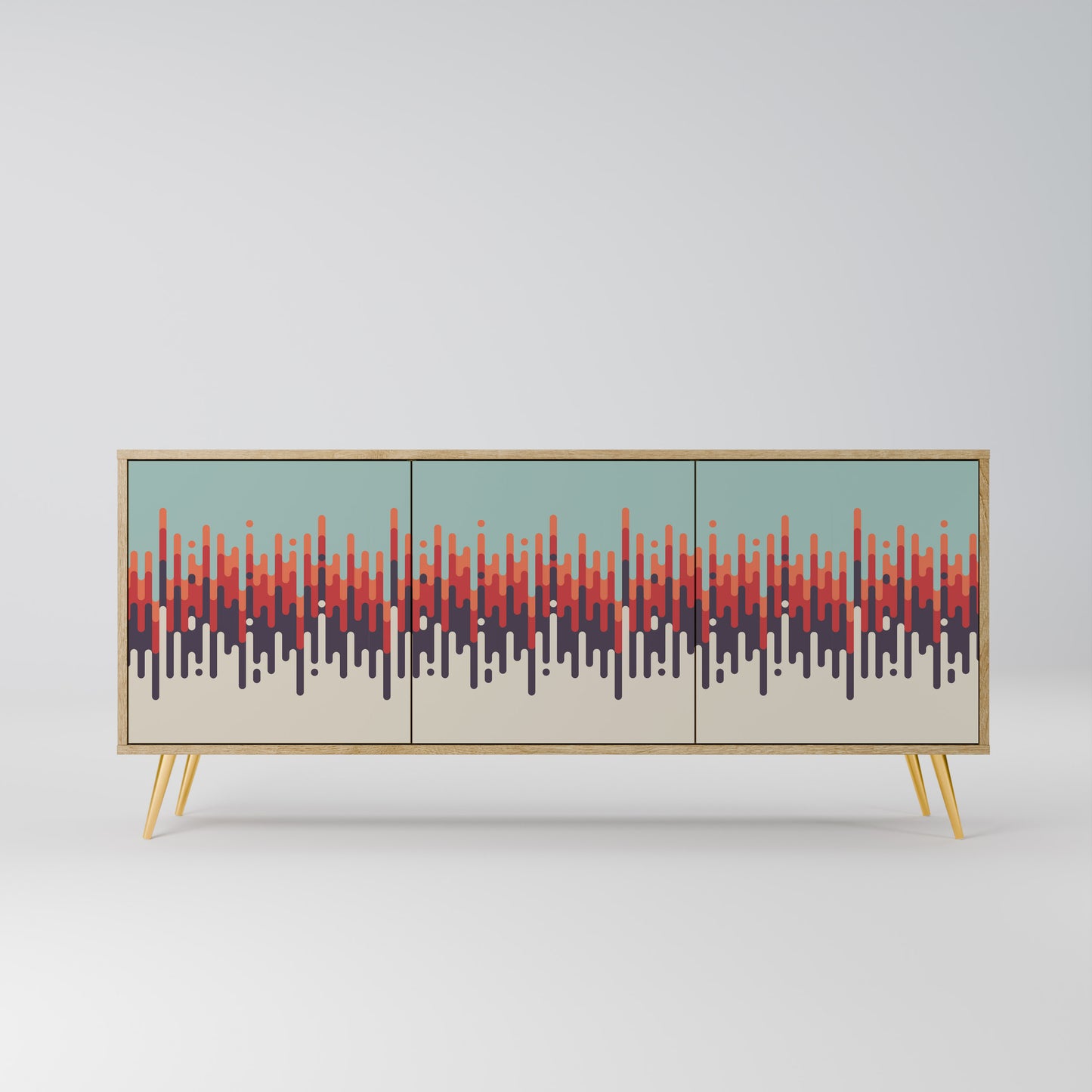 CHROMA CONTOURS 3-Door Sideboard in Oak Effect
